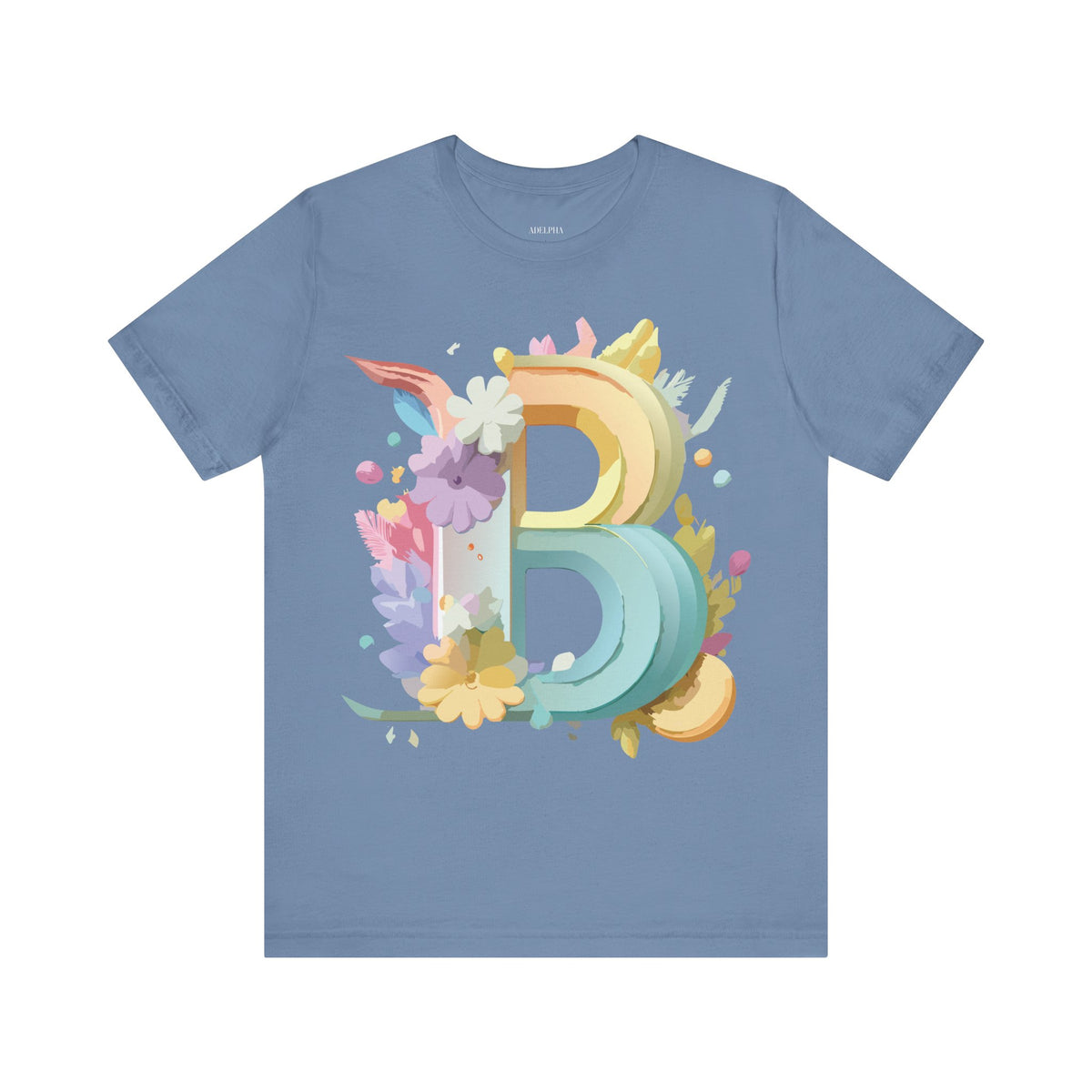 Letter B Graphic Unisex Cotton Bella+Canvas Tee with Art Letter Design