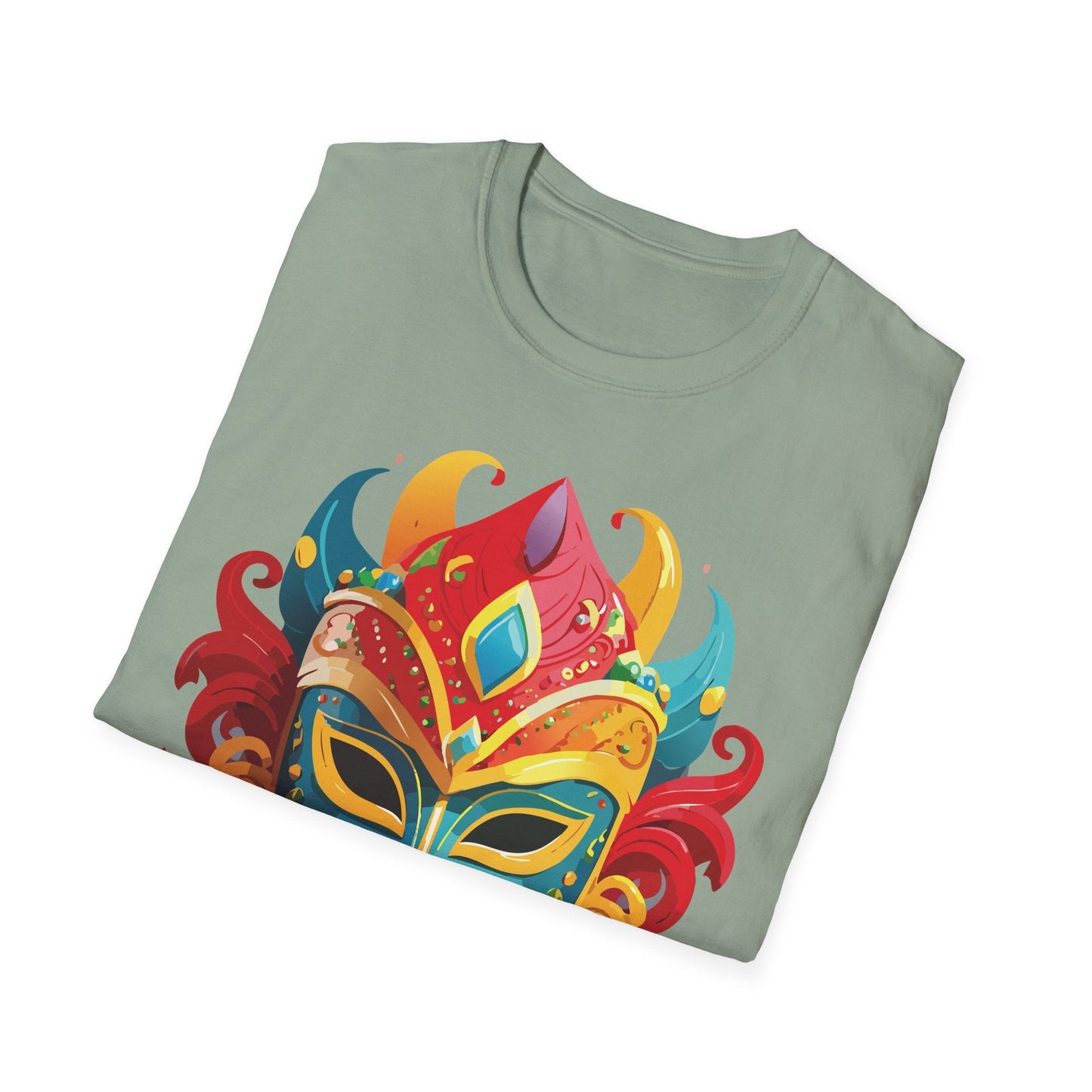 Unisex Mask Tee Shirt Gildan Softstyle 64000 Ring Spun Cotton Breathable Masquerade Design