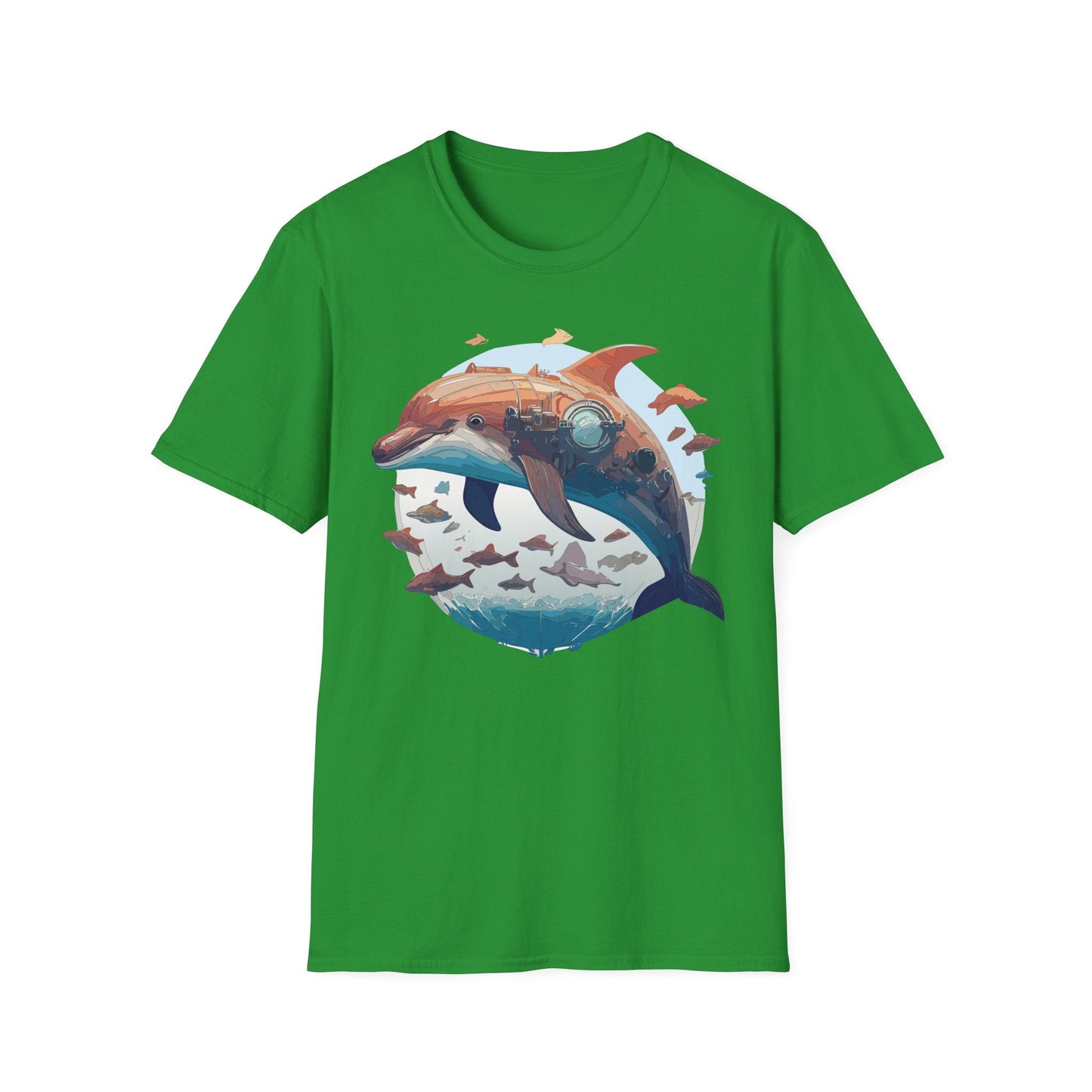 Unisex Dolphin Shirt Softstyle Tee Gildan 64000 Ring Spun Cotton Animal Graphic Design