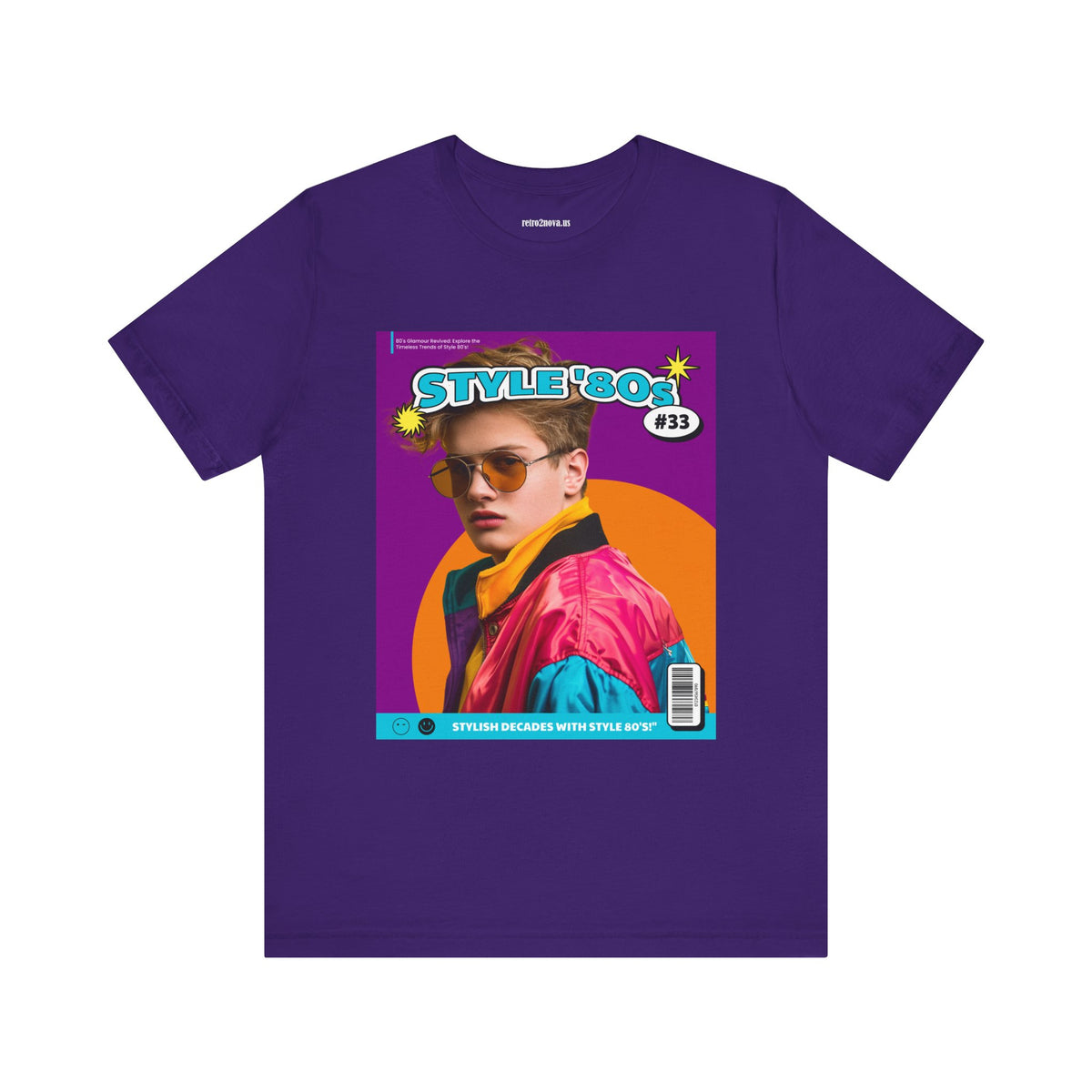 Magazine Cover Graphic Unisex Cotton Bella+Canvas Tee with Retro Poster Design ab112