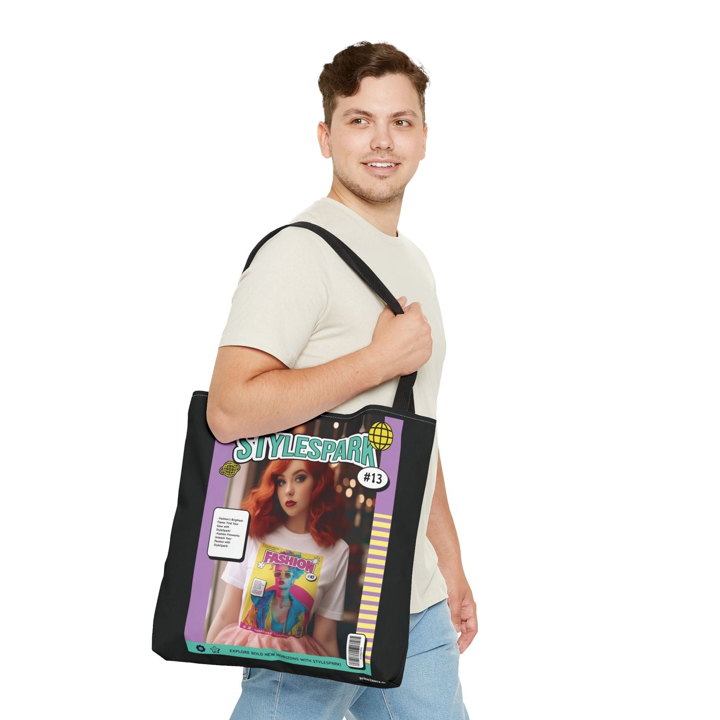 Canvas Tote Bag Magazine Cover Retro Vintage Style Durable Everyday Carry Free Shipping