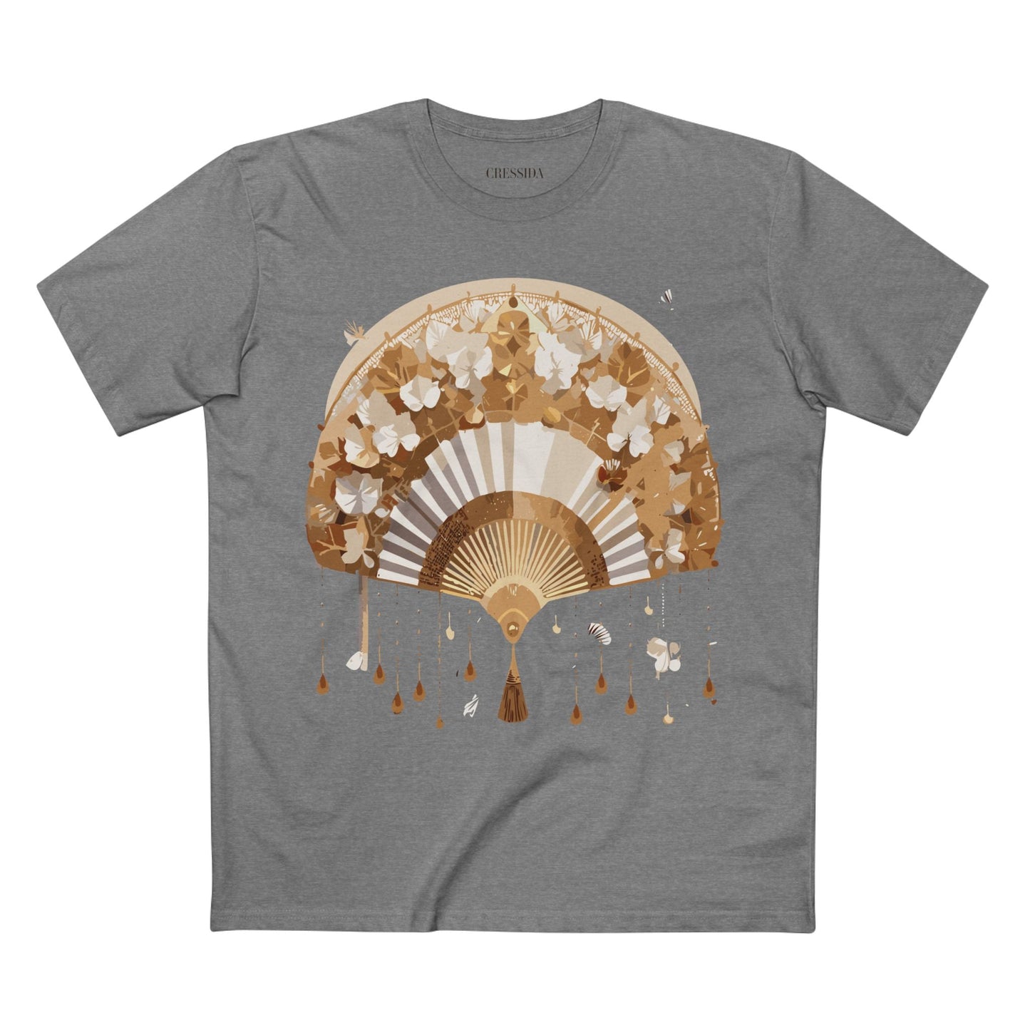 Antique Fan Graphic Design T-Shirt Unisex 100 Cotton Floral Carnival Artwork Tee 17