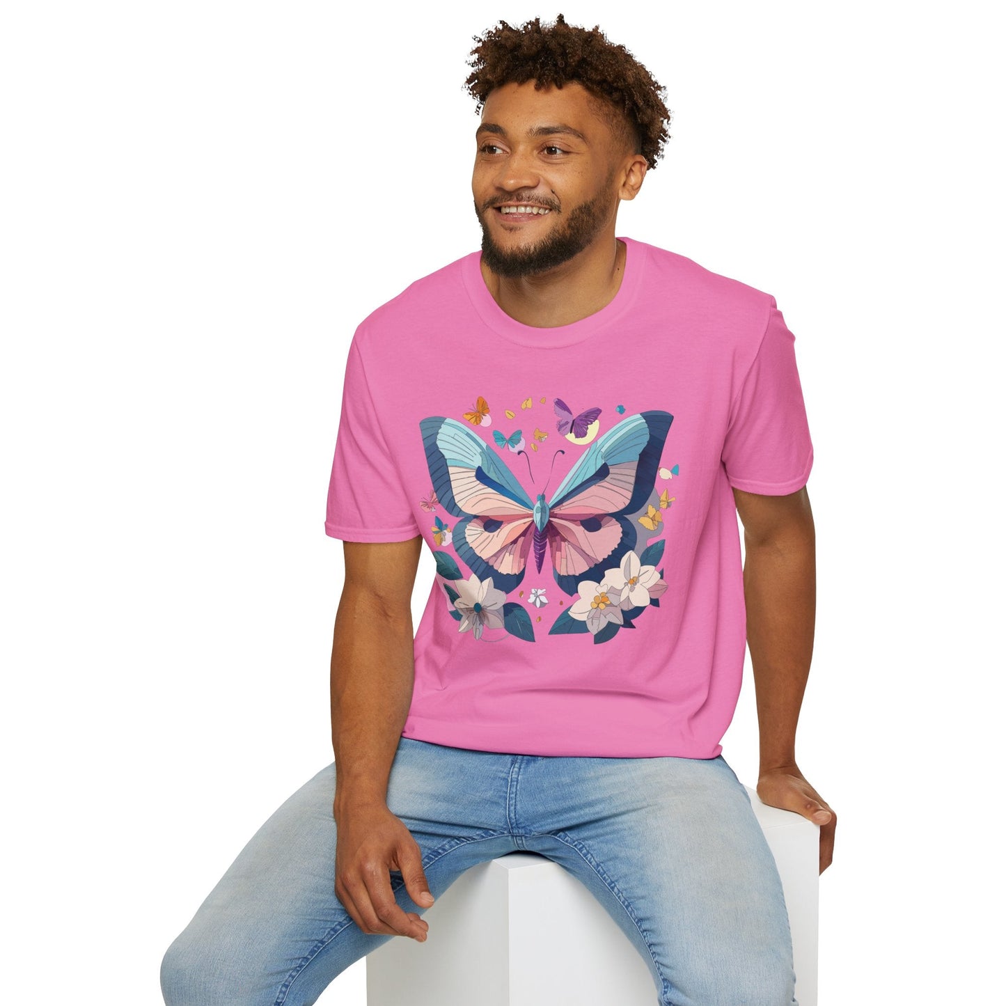 Butterfly Shirt Unisex T Shirt Softstyle Gildan 64000 Ring Spun Cotton Monarch Design