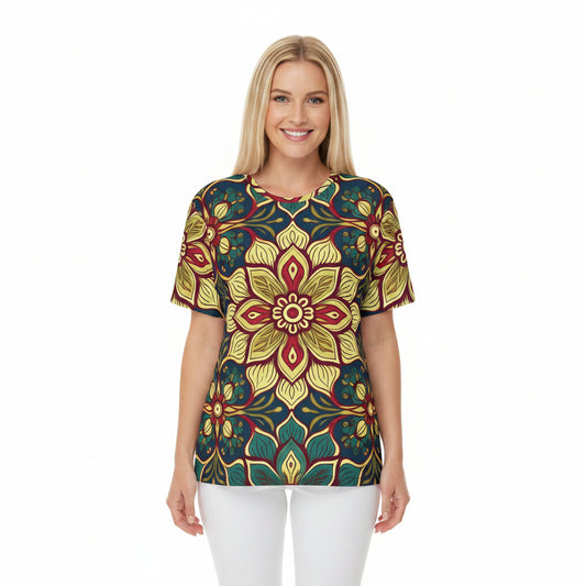 Unisex Poly T-Shirt with Ornament Print