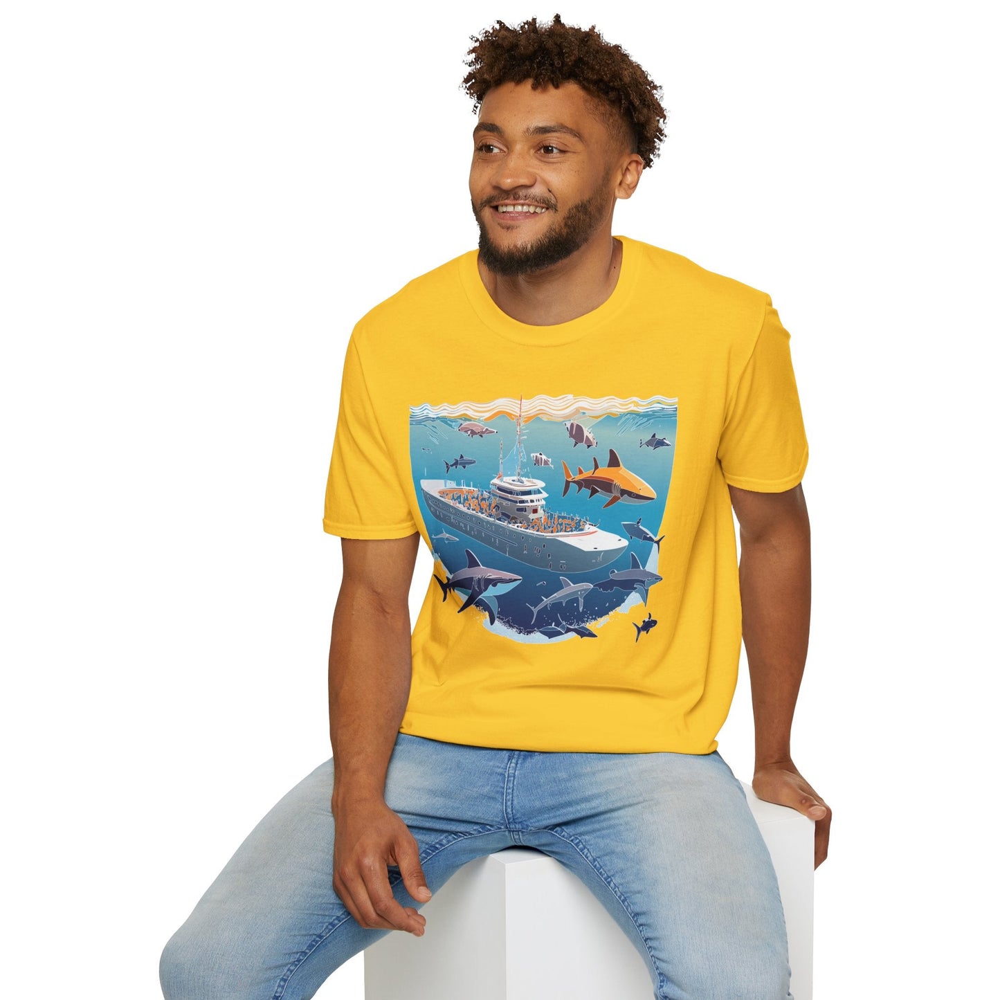 Ocean Graphic Unisex Softstyle Cotton Tee 7