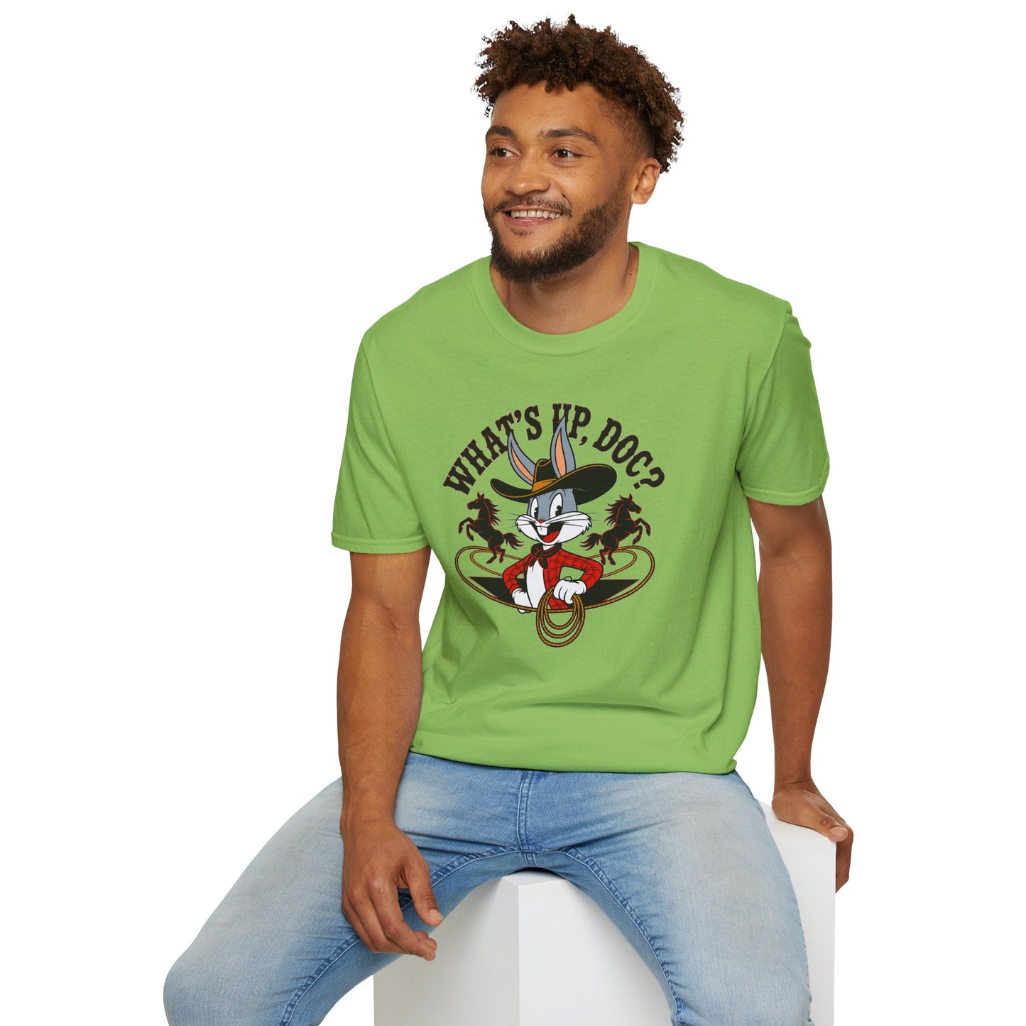 Cartoon Bunny Graphic Unisex Cotton Animal Animation Artwork Design Tee 41