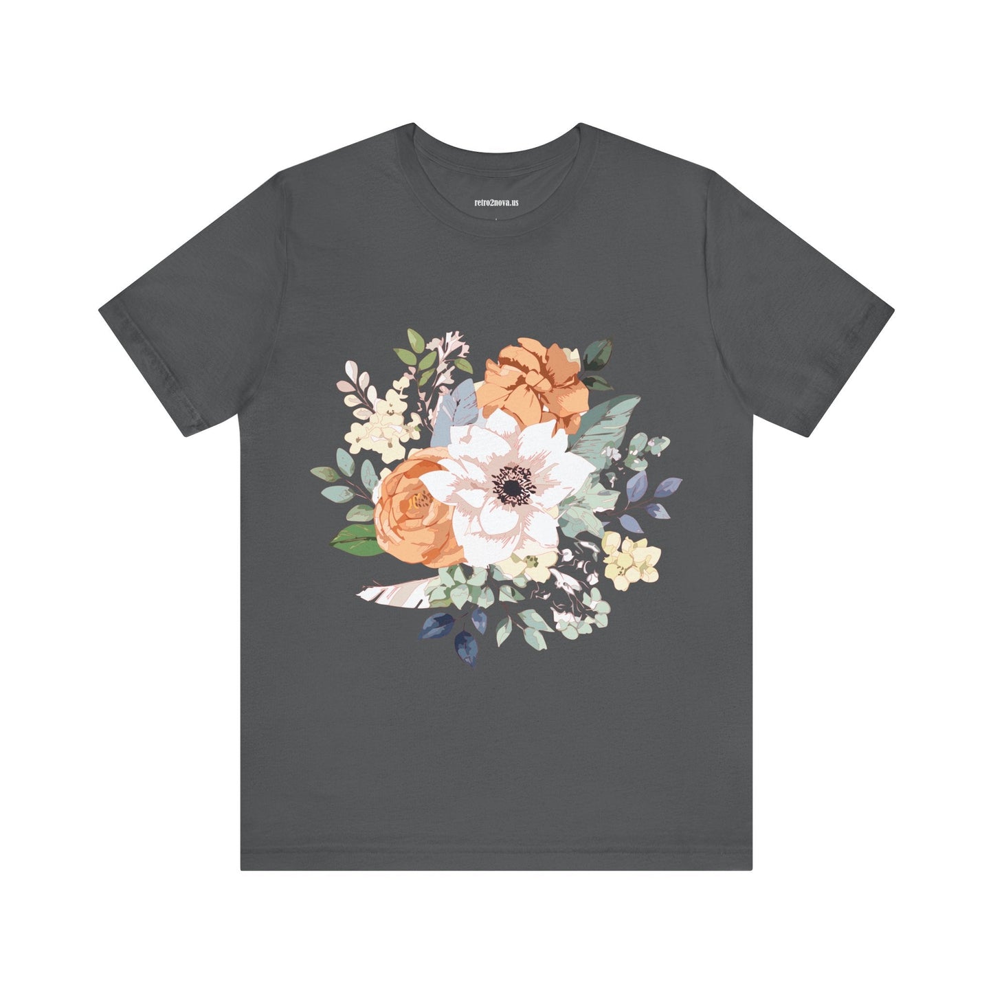 Unisex Floral Shirt Jersey Short Sleeve Tee Lightweight Breathable Flowers Collection Retro2Nova