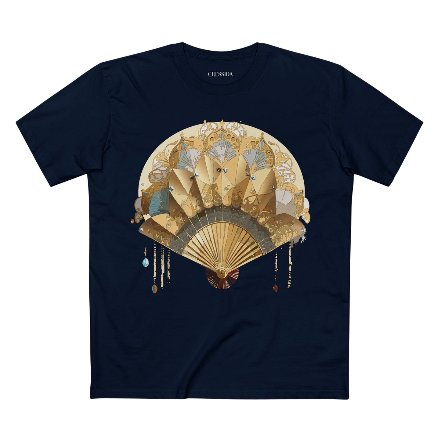 Antique Fan Graphic Design T-Shirt Unisex 100 Cotton Floral Carnival Artwork Tee 20