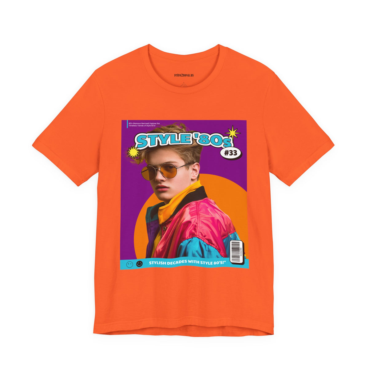 Magazine Cover Graphic Unisex Cotton Bella+Canvas Tee with Retro Poster Design ab112