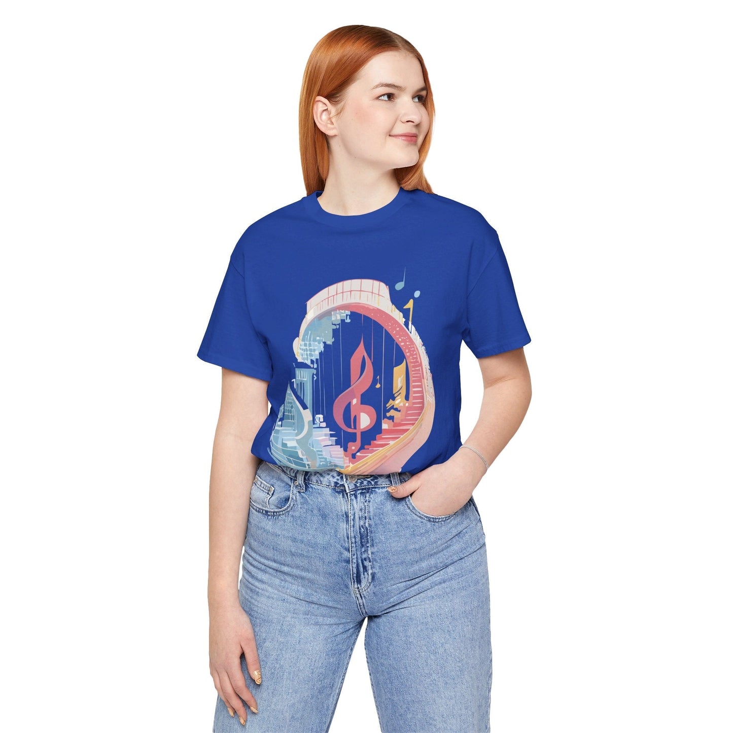 Music Graphic Unisex 100 Cotton Vintage Art with Musical Elements Tee 33