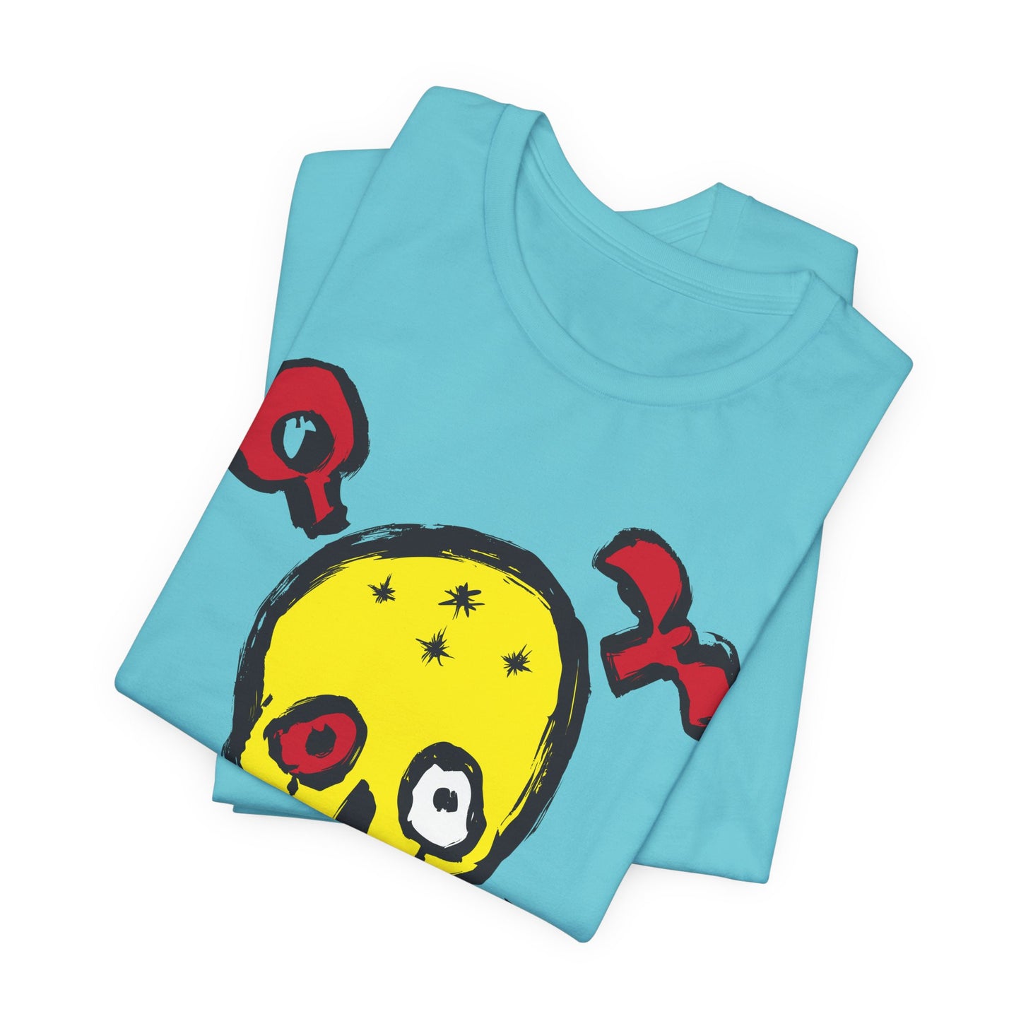 Yellow Skull Graphic Design Tee, Skull Shirt, Vintage Tees, Art Design T-Shirt, Vintage Graphic Tee, Art Shirts with Skulls