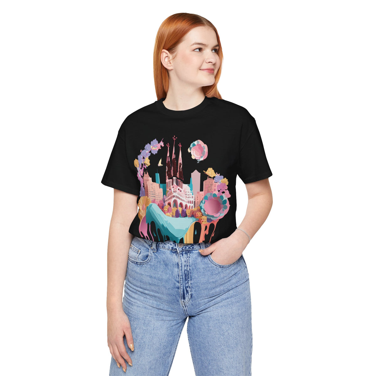Graphic Unisex Cotton Bella+Canvas Tee Shirt with Barcelona