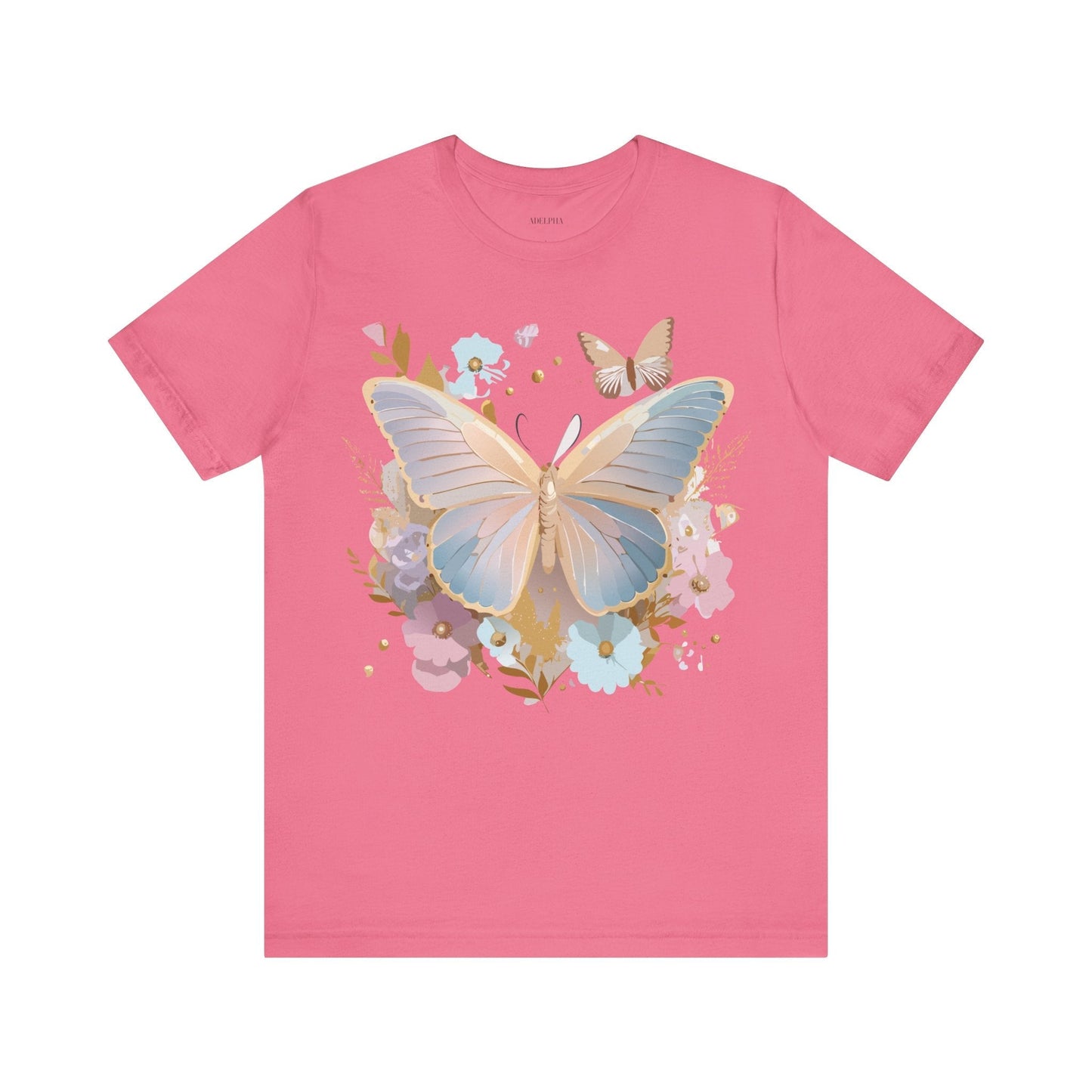 Butterfly Graphic Unisex 100 Cotton Lightweight Vintage Floral Design Jersey Tee 11