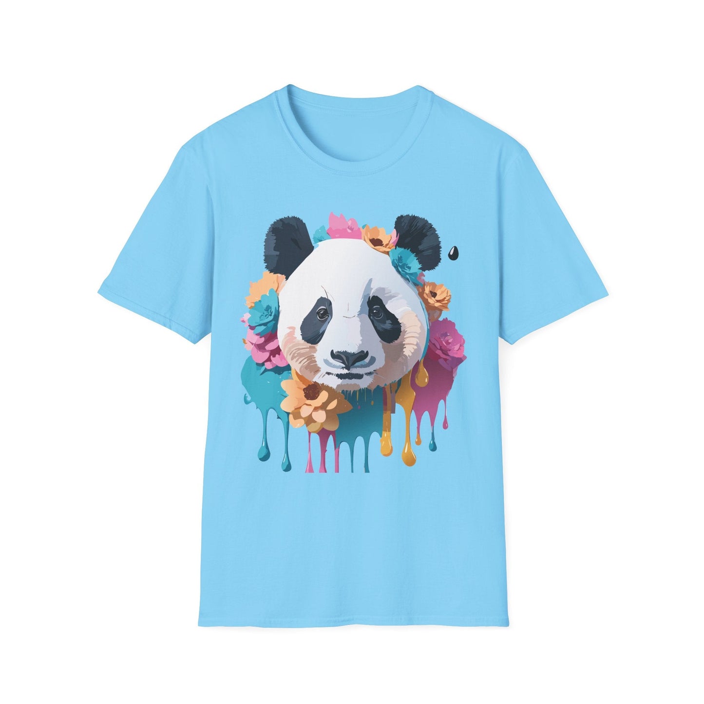 Unisex Panda Shirt Softstyle Cotton Tee For Everyday Wear With Cute Animal Print