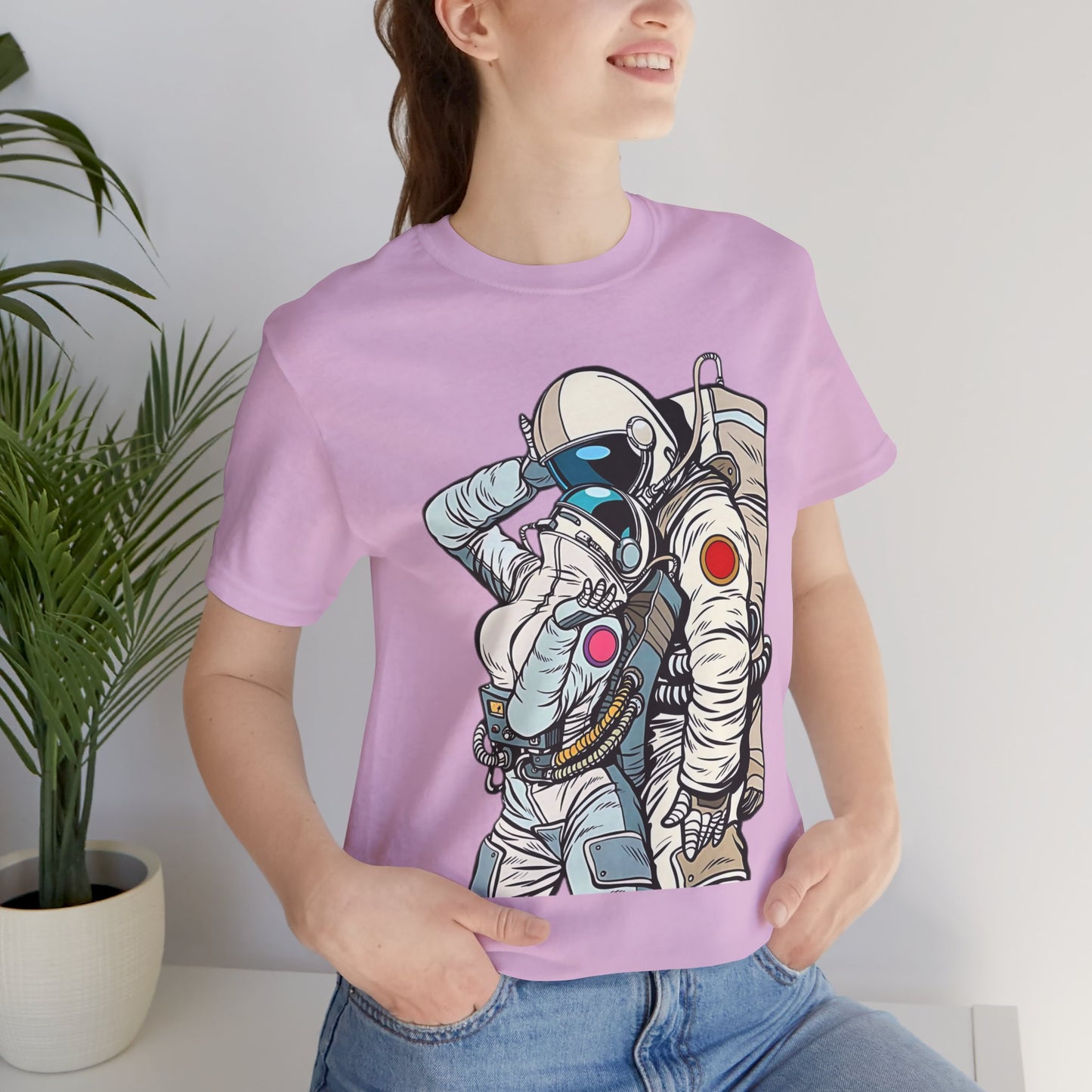 Unisex Astronaut T-shirt, Space Lovers Tee, Cosmic Top, Astronaut Graphic Tee, Cosmos Graphic T-Shirt, Love Shirt Art T-Shirt