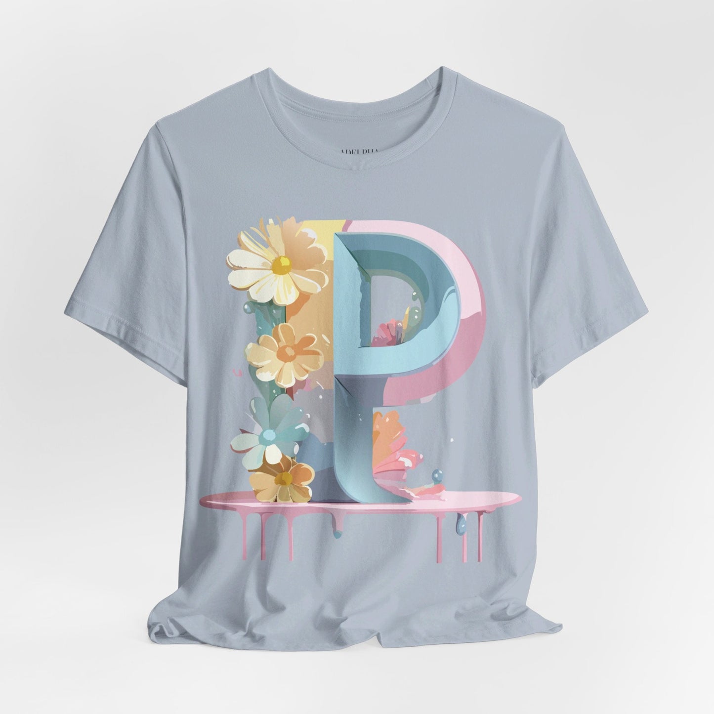 Adelpha Letter P Graphic T Shirt Unisex Vintage Inspired Art Tee for Everyday Style