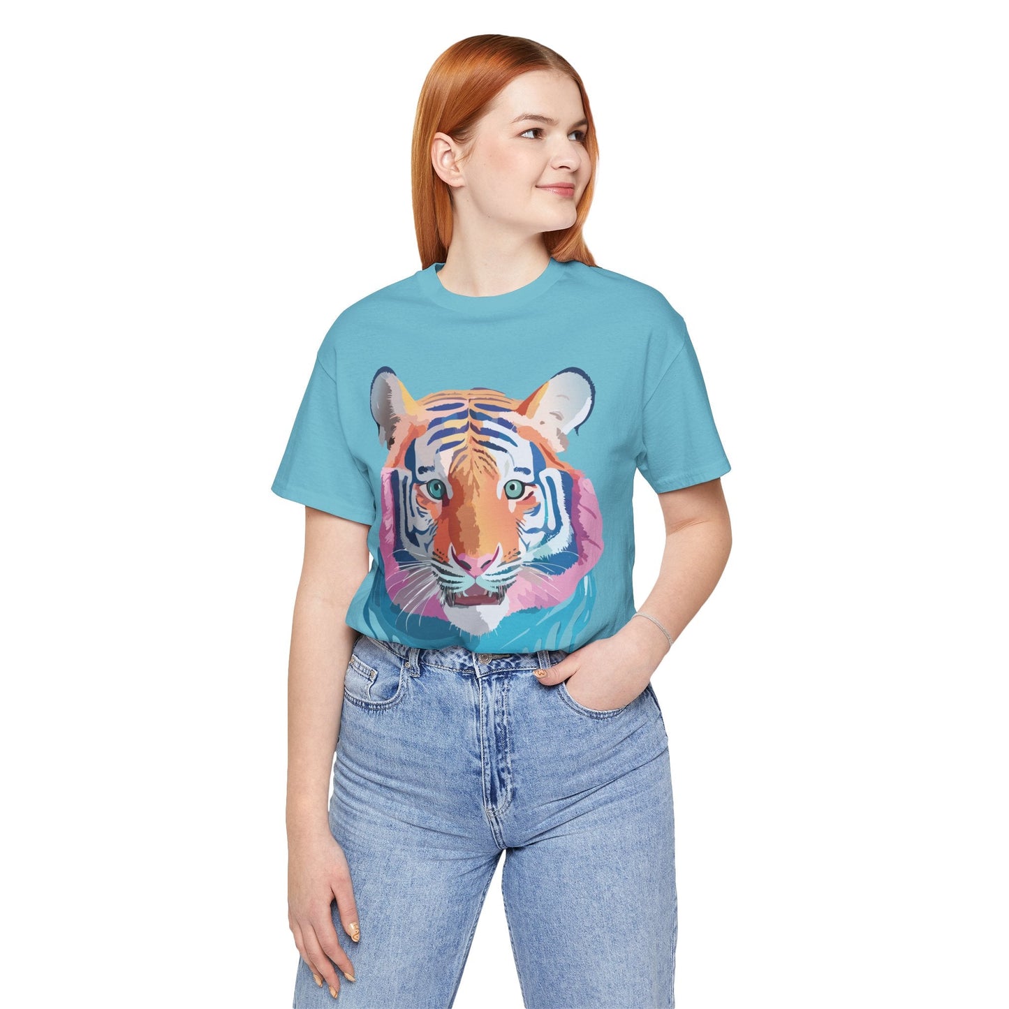 Tiger Shirt Graphic Tee Unisex Jersey Short Sleeve Art Design By Adelpha Vintage Inspired Artwork