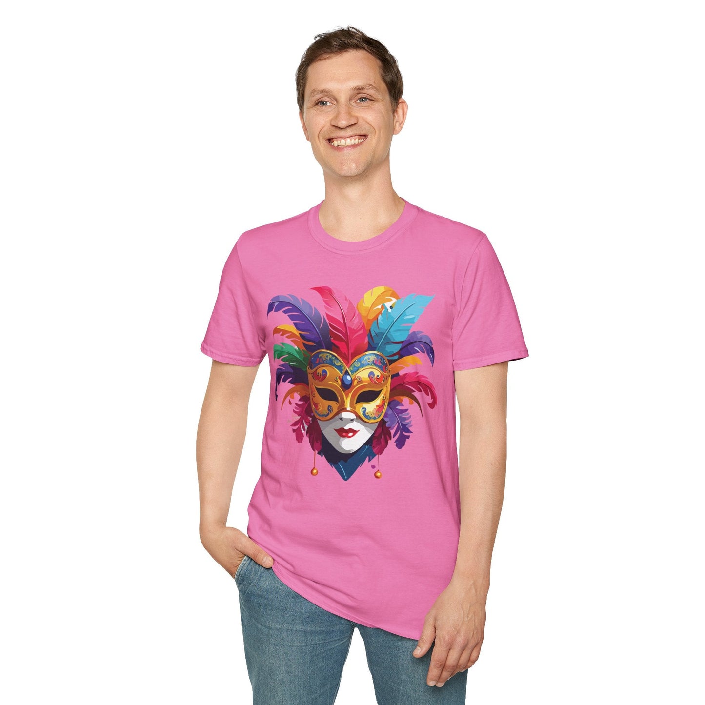 Mask Graphic Unisex Cotton Masquerade Design Artwork Tee 9