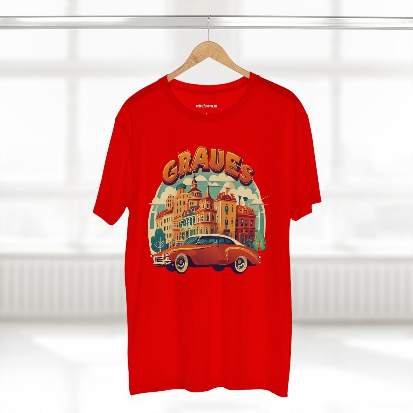 Retro Car Shirts Unisex Premium Cotton Art Tee By Retro2Nova Original Art Design Collection