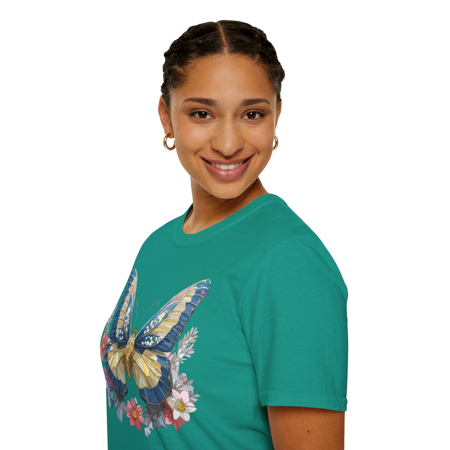 Butterfly Unisex Short Sleeve Tee Shirt Gildan Softstyle 64000 Monarch Design Graphic Tee