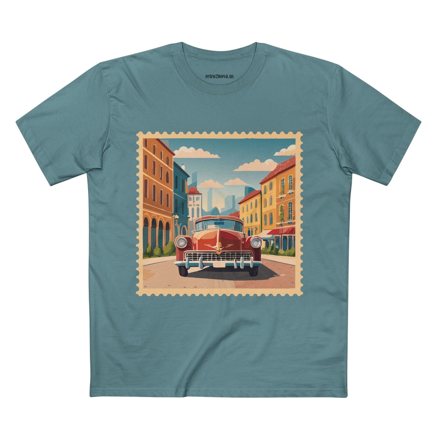 Postage Stamp Shirt Unisex Tee Original Art By Retro2Nova Premium Cotton Staple Tee