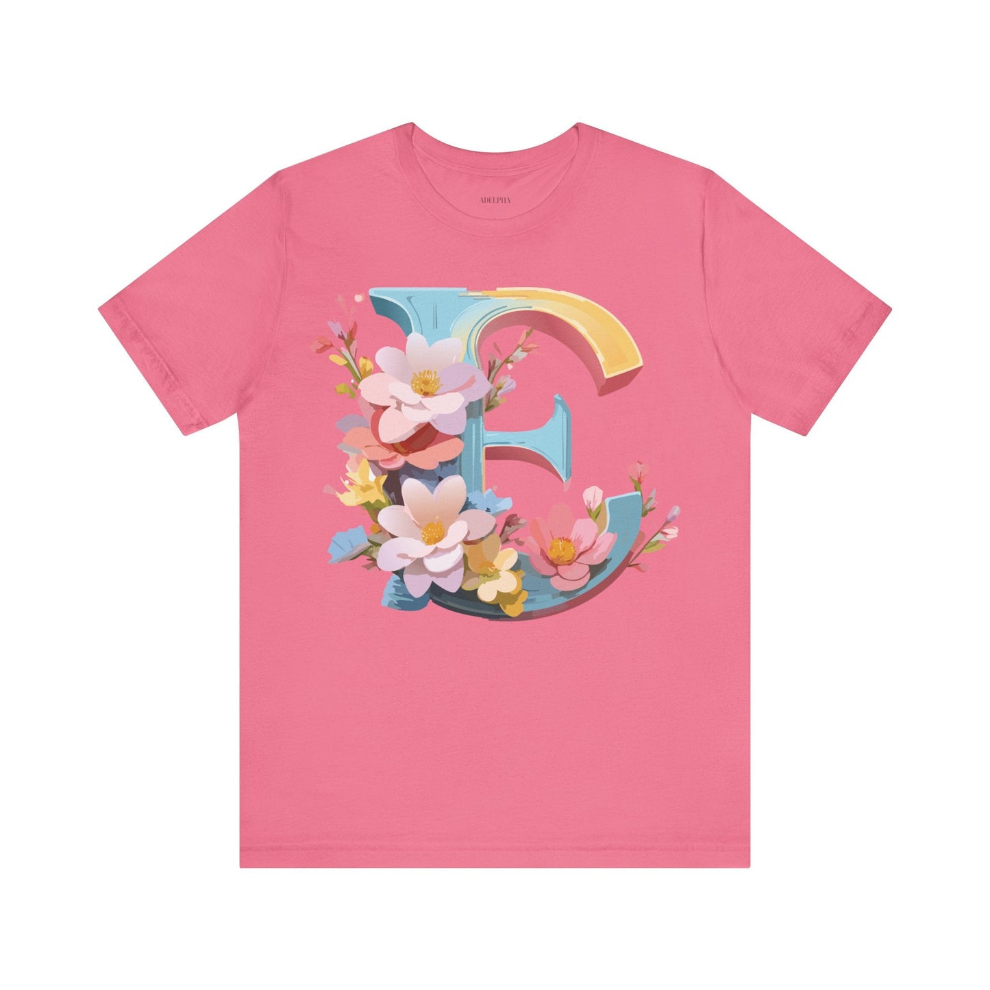Letter E Unisex Graphic Tee Short Sleeve Vintage Inspired Art Design