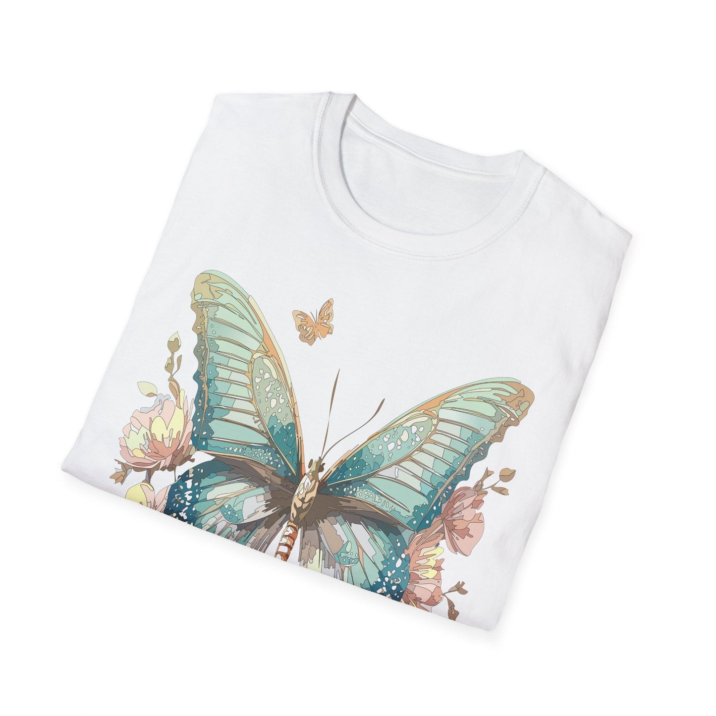 Butterfly Print Unisex T Shirt Monarch Design Softstyle 64000 Gildan Cotton Tee Quality