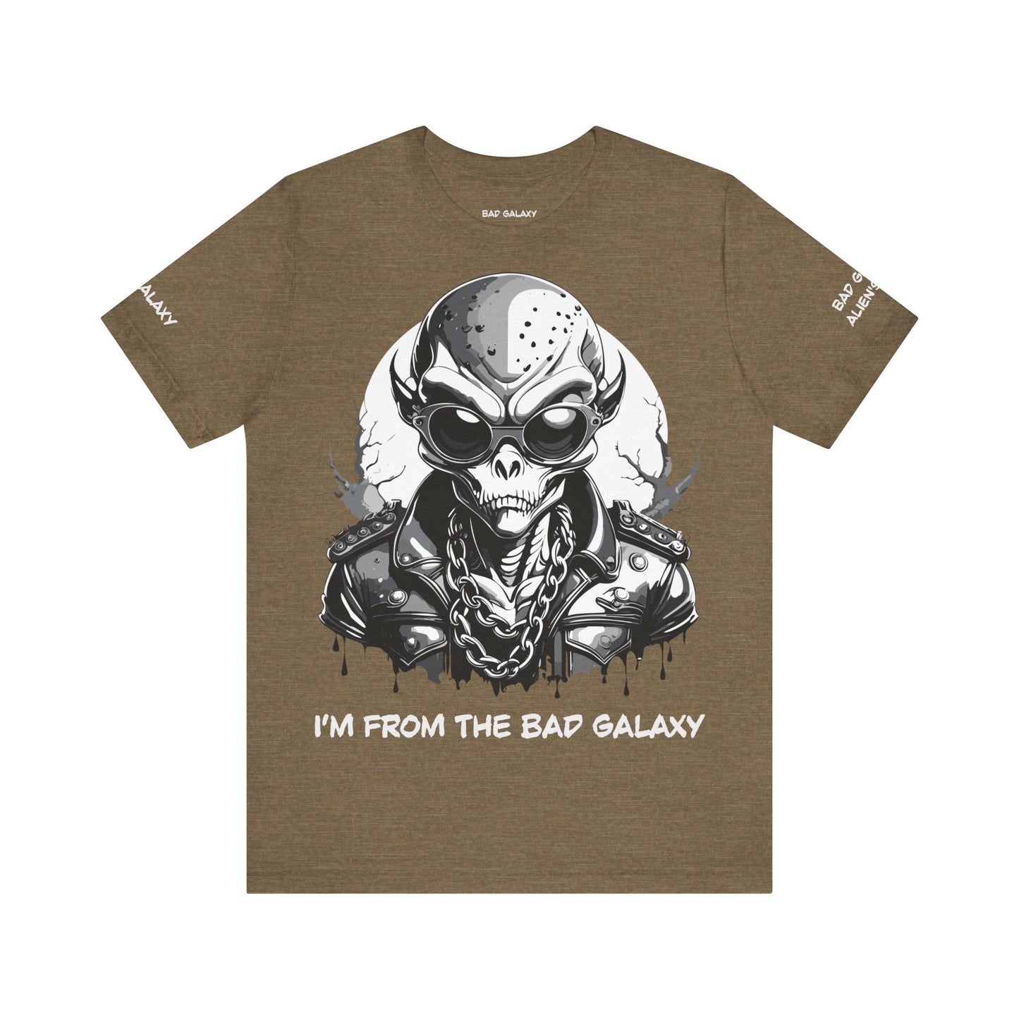 Alien Tee Shirt From Bad Galaxy 100 Percent Cotton Made to Order Eco Friendly Non Toxic Inks