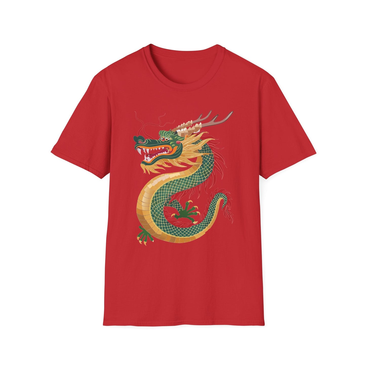 Dragon Graphic Unisex Cotton Softstyle Art Design Tee With Animals 9