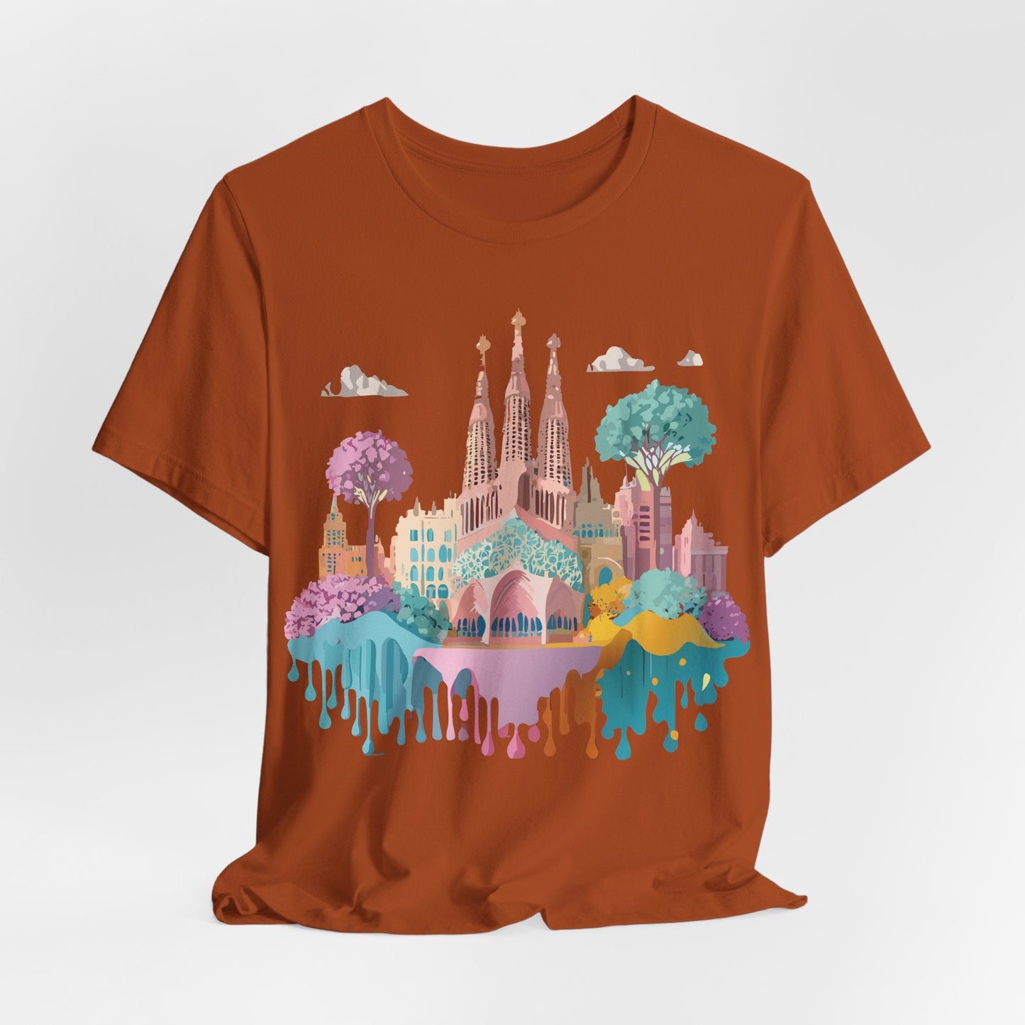 Barcelona Tourist Shirt Unisex Graphic Tee Featuring Original Vintage Art Adelpha