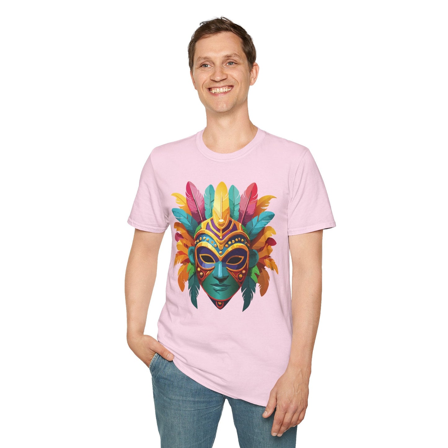 Mask Tee Shirt Unisex Masquerade Design Gildan Softstyle 64000 100 Percent Ring Spun Cotton Tee