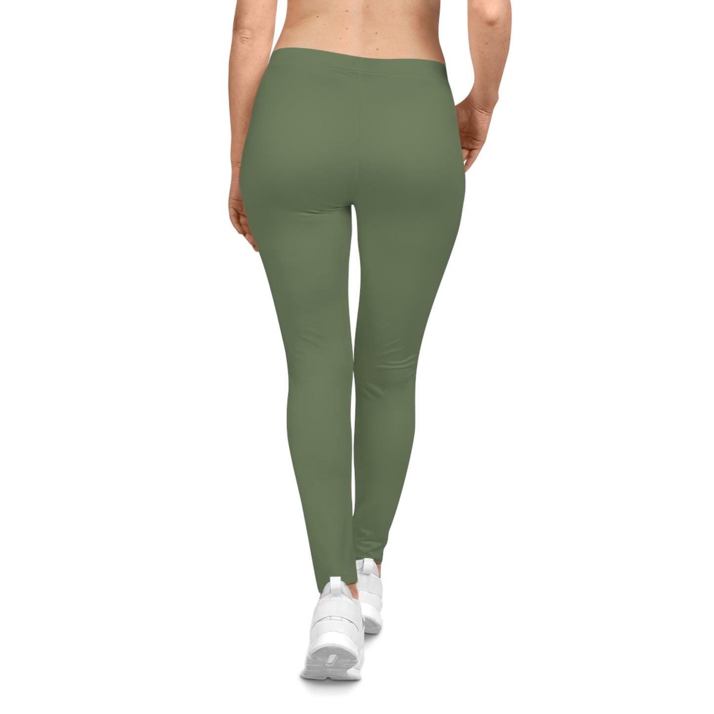 Dusty Olive Color Women's Poly-Span Casual Leggings XS-2XL