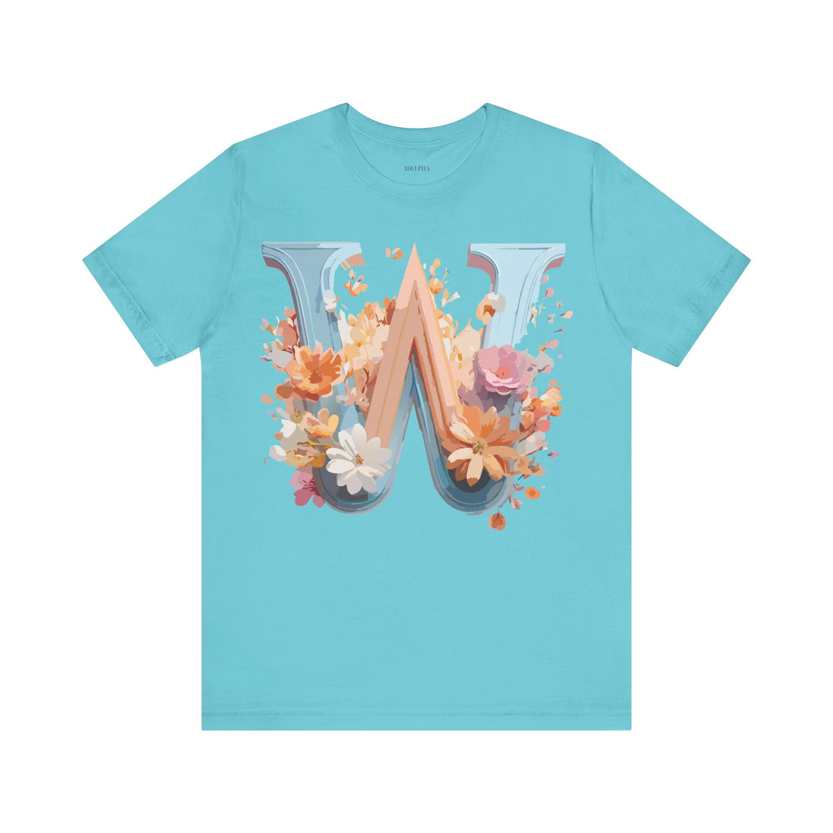 Letter W Graphic Unisex Cotton Bella+Canvas Tee with Art Letter Design