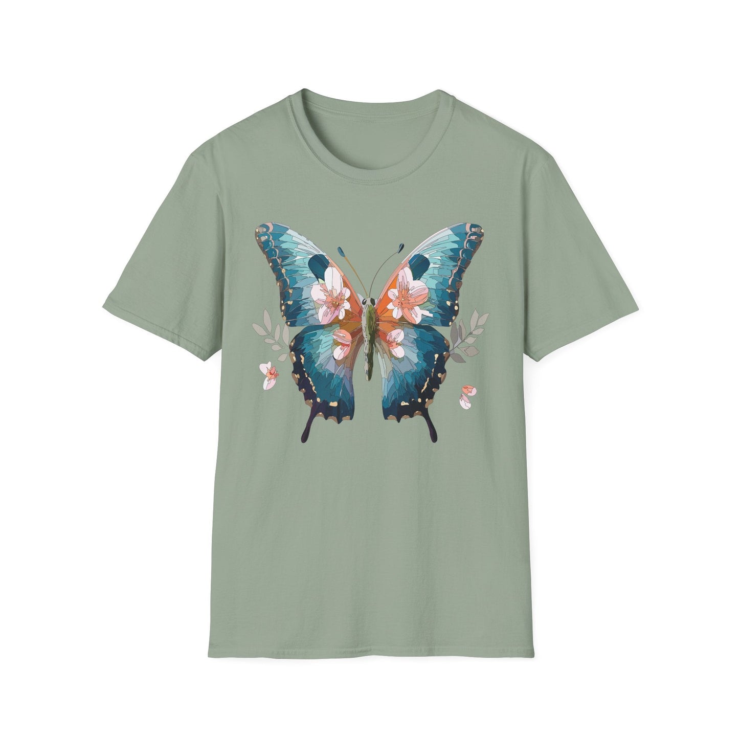 Butterfly Shirt Unisex T Shirt Monarch Butterfly Print Gildan Softstyle 64000 Cotton Tee Classic