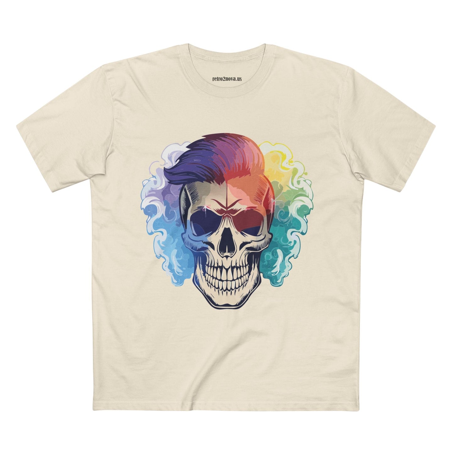 Retro2Nova Skull Shirt Unisex Premium Cotton Tee With Original Art Design Skeleton Graphic