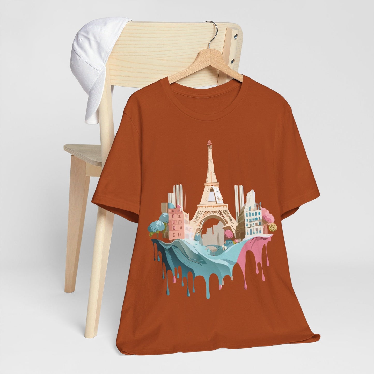 Paris Tourist Graphic Tee Unisex Jersey Short Sleeve Art Design By Vintage Inspired