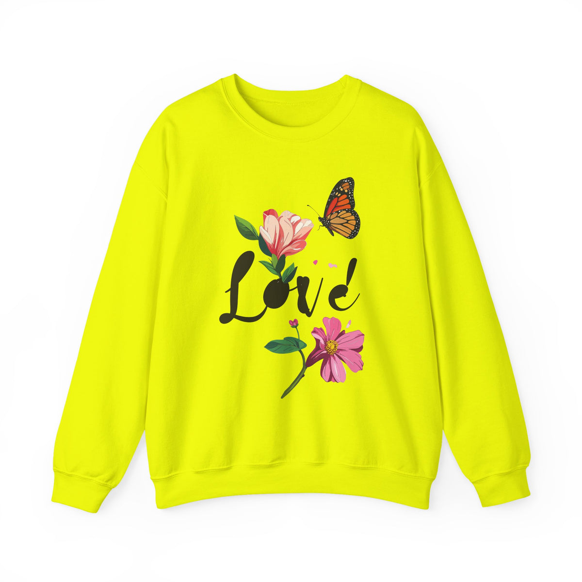 Floral Love Graphic Valentine's Day Sweatshirt Unisex 50/50 Cotton-Poly Sweatshirt w44