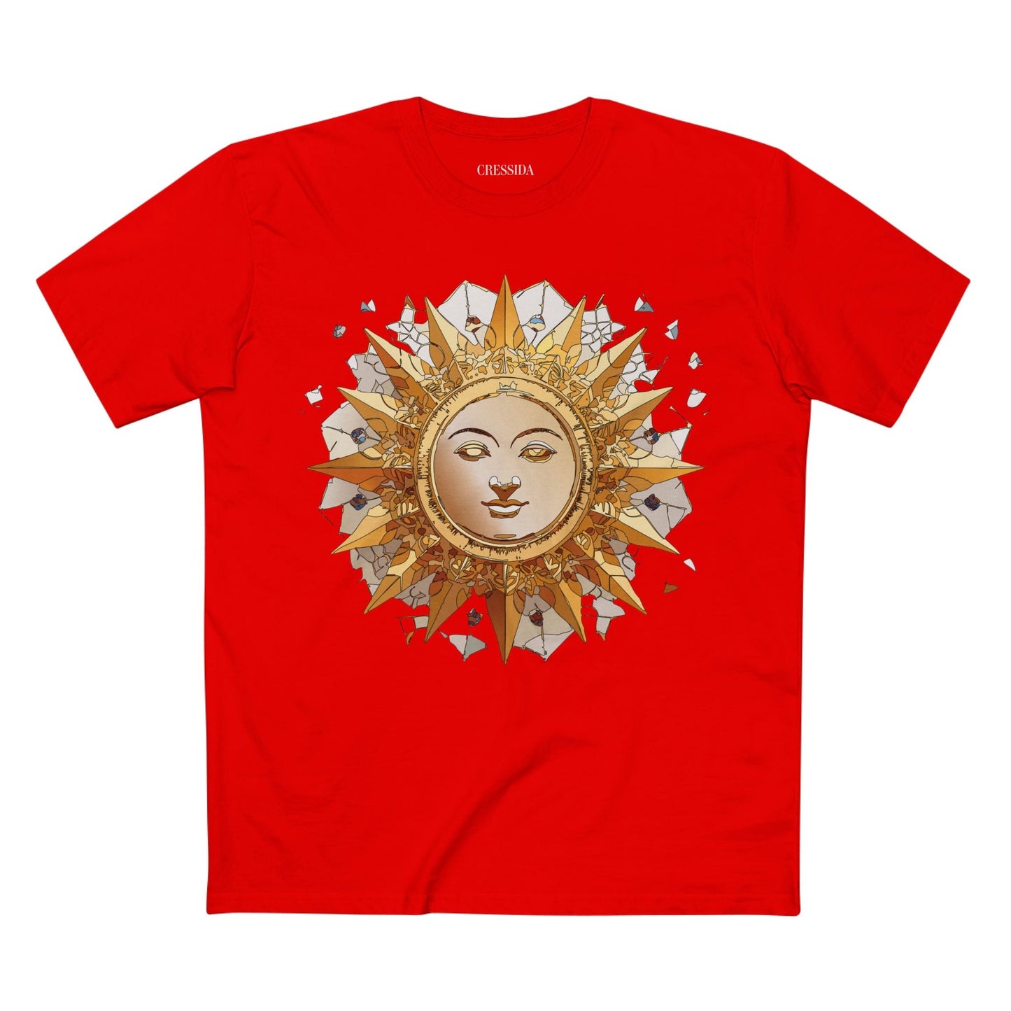 Gold Sun Graphic Unisex 100 Cotton T-Shirt with Golden Art Design 19