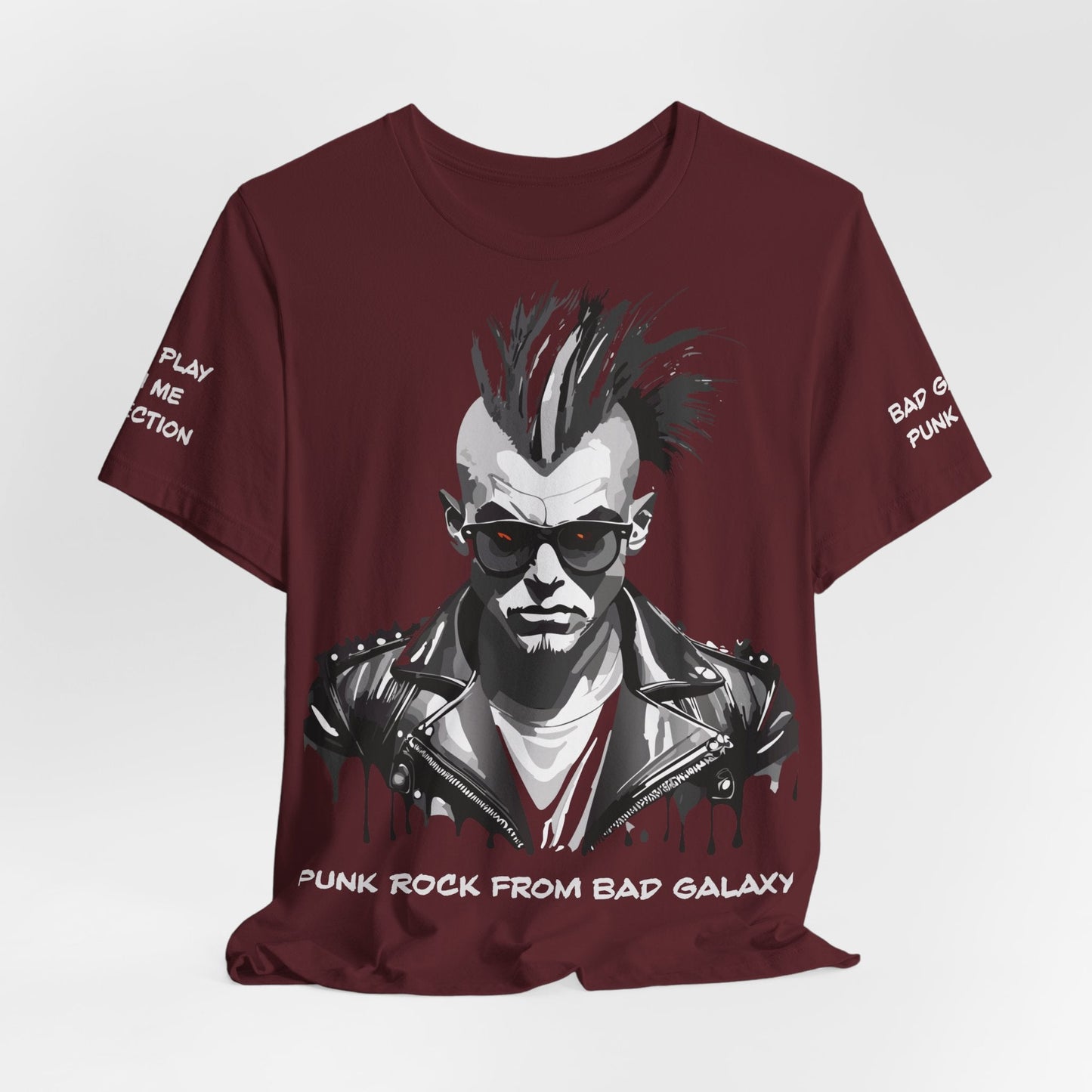 Punk Rock Tee Shirt From Bad Galaxy Made To Order 100 Percent Cotton Eco Friendly Inks