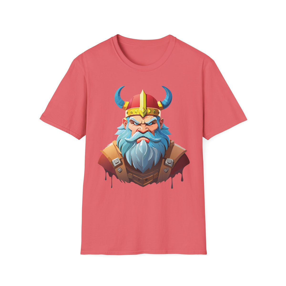 Viking Warrior Graphic T-Shirt | Horned Helmet Illustration, Bold Beard