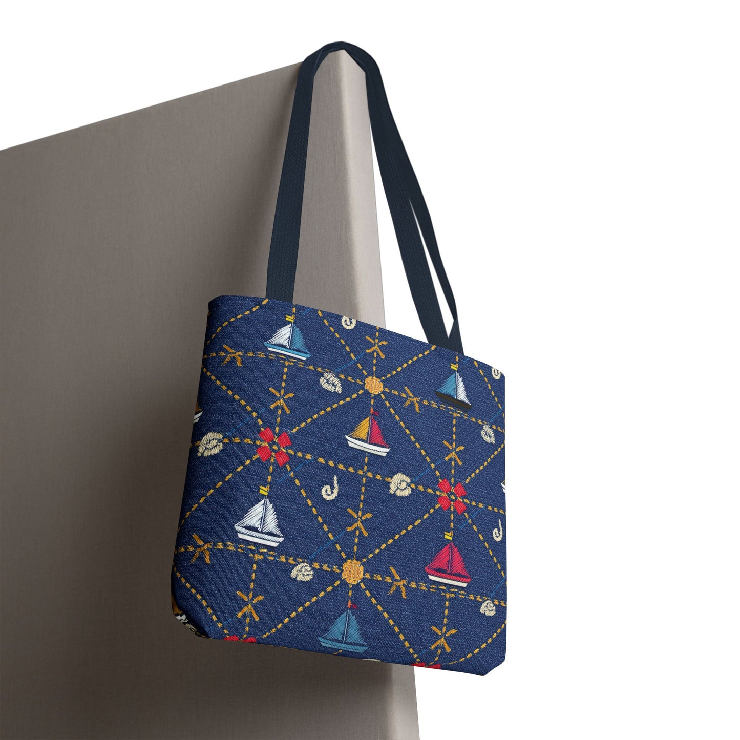 Denim Fabric Imitation Print Unisex Canvas Bag Poly Spun 3 Sizes Tote Bag 182-14