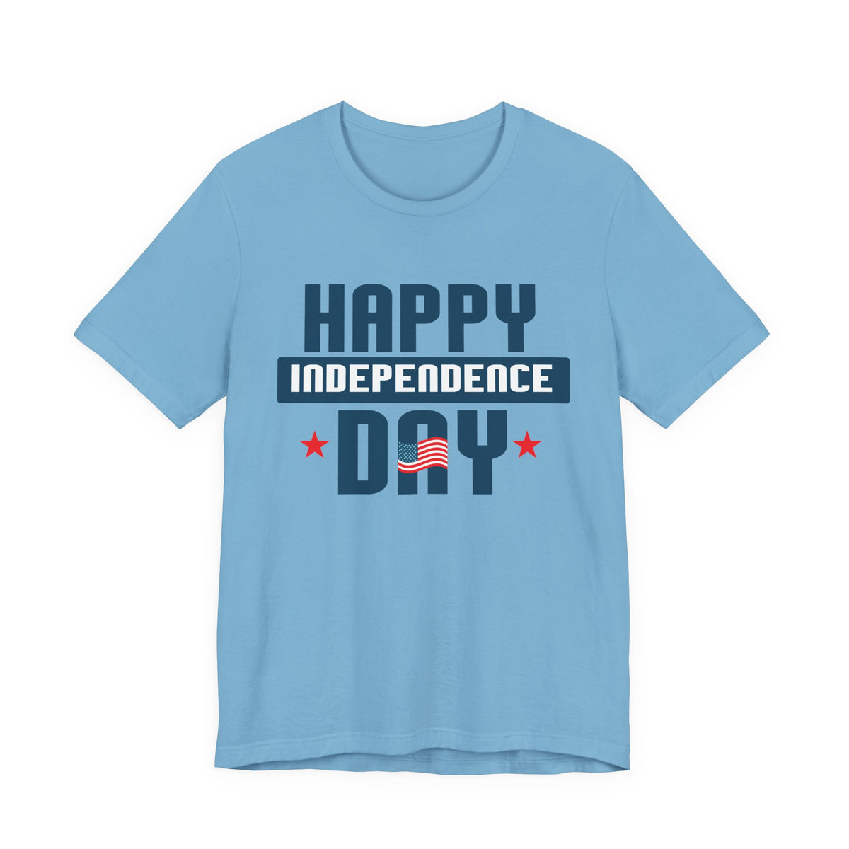 Happy Independence Day T-Shirt Patriotic USA Flag Stars Unisex Cotton Tee 017