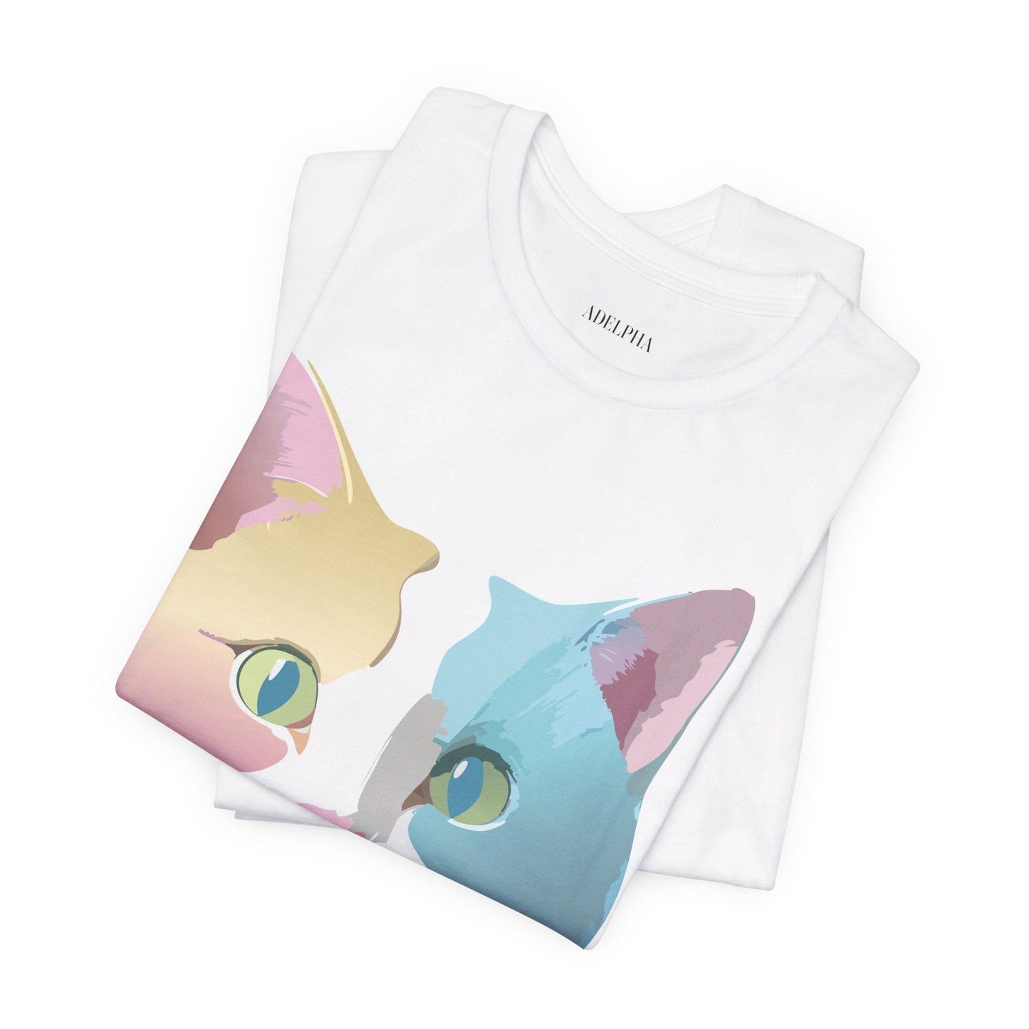 Cat Graphic Tee Unisex Short Sleeve Shirt Vintage Style Adelpha