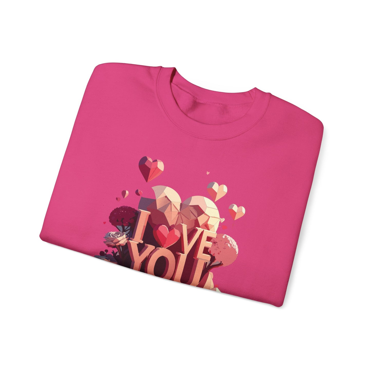 Unisex Big Heart Love Sweatshirt, Love Heart Sweatshirt, Floral Love Sweatshirt, 50/50 Cotton-Poly Valentine's Day Sweatshirt 10