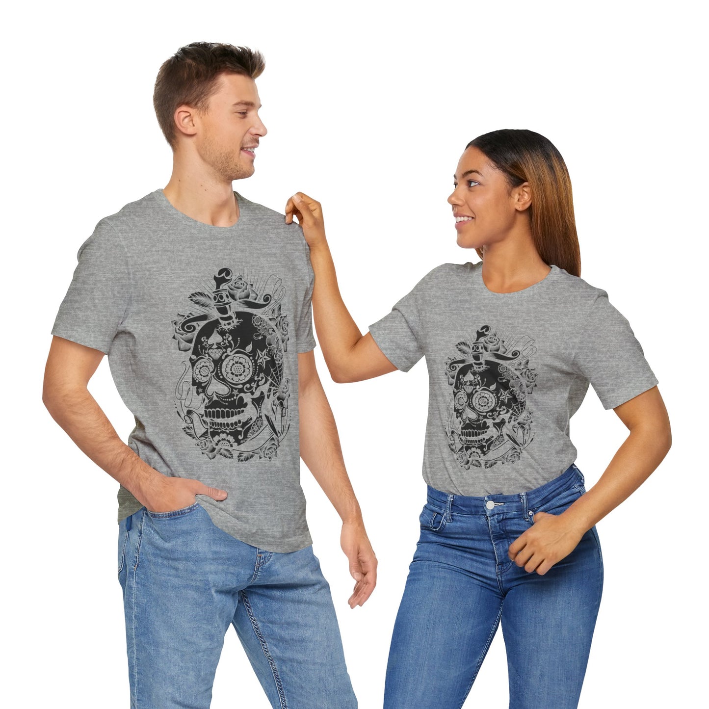 Unisex Cotton Tee Shirt with Skull