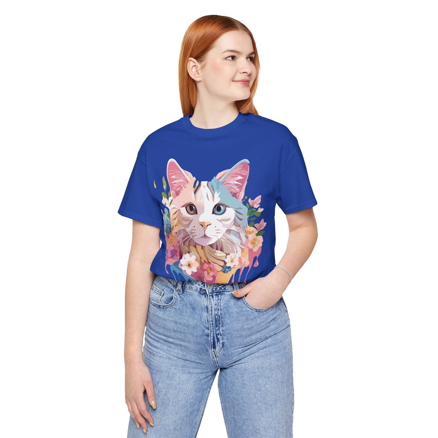 Cat Graphic Tee Unisex Short Sleeve Shirt Featuring Vintage Adelpha Artwork
