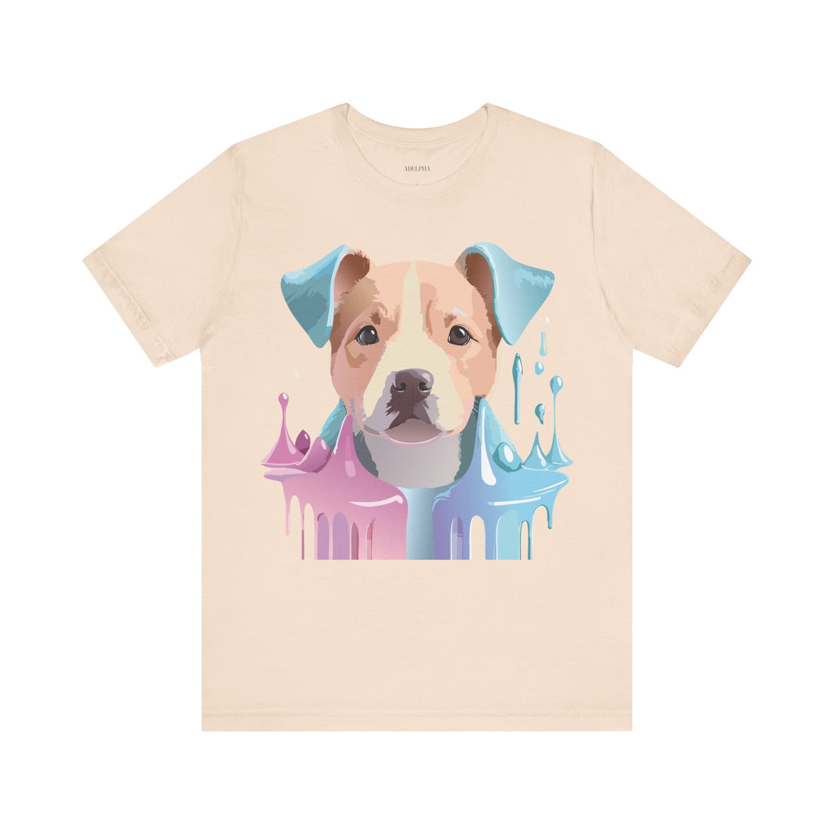 Dog Graphic Unisex Cotton Bella+Canvas Tee with Art Animal Design e122