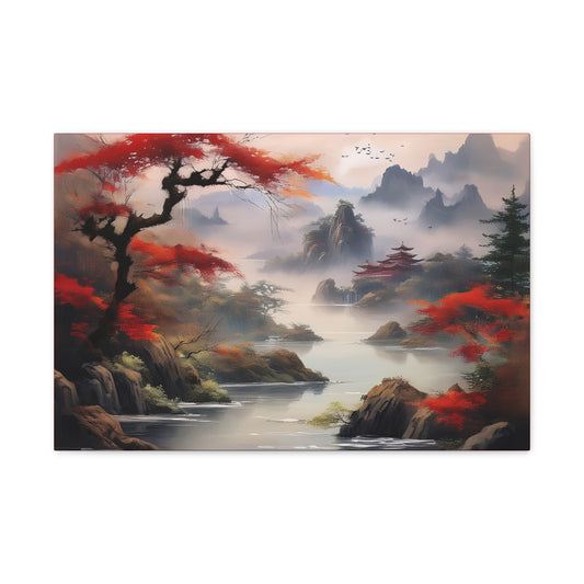 Japanese Painting Print Canvas 24x16, 30x20, 36x24, 48x32, 60x40, Bright Latex Inks Pine-Wood Inner Frame JPN-17
