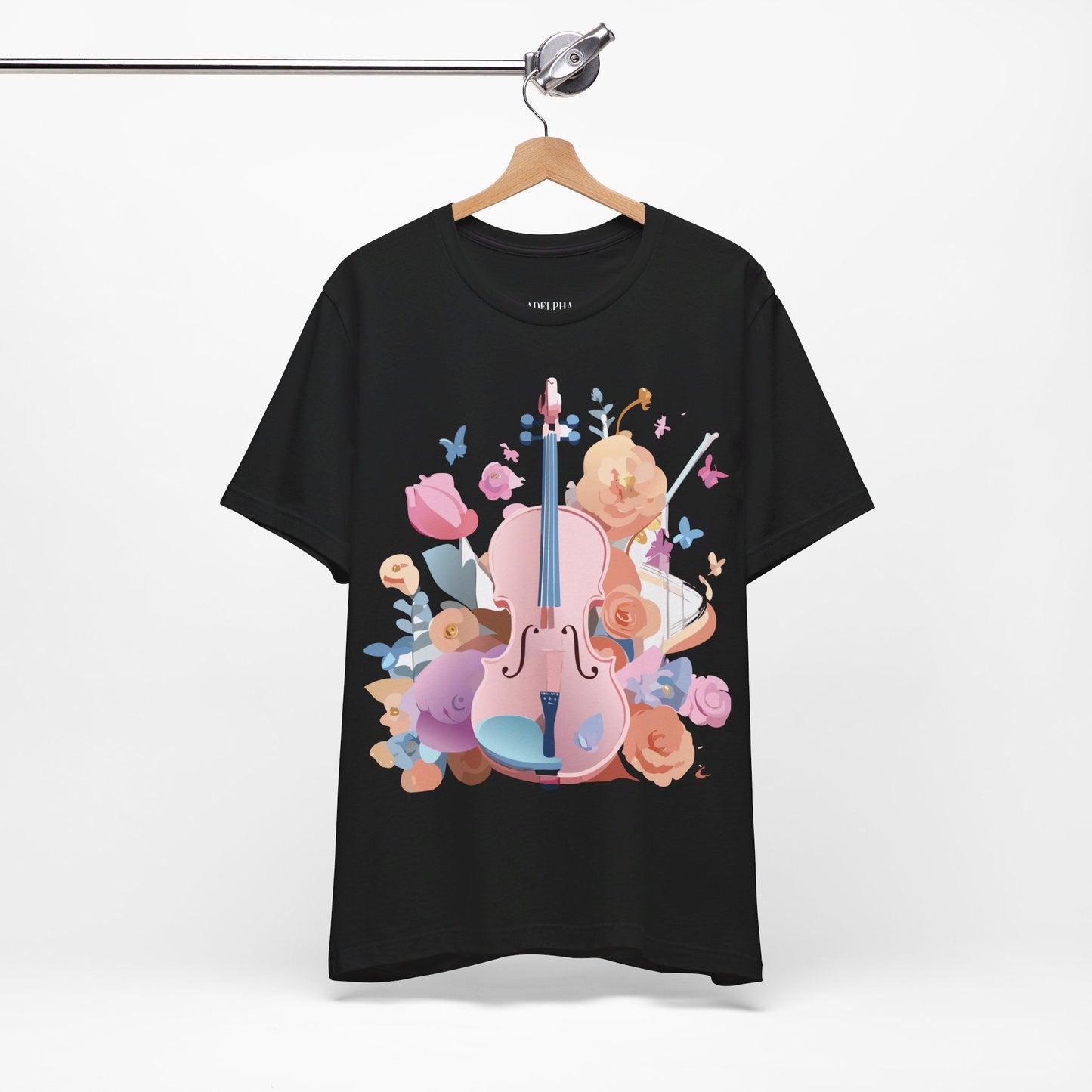 Music Graphic Unisex 100 Cotton Vintage Art with Musical Elements Tee 9