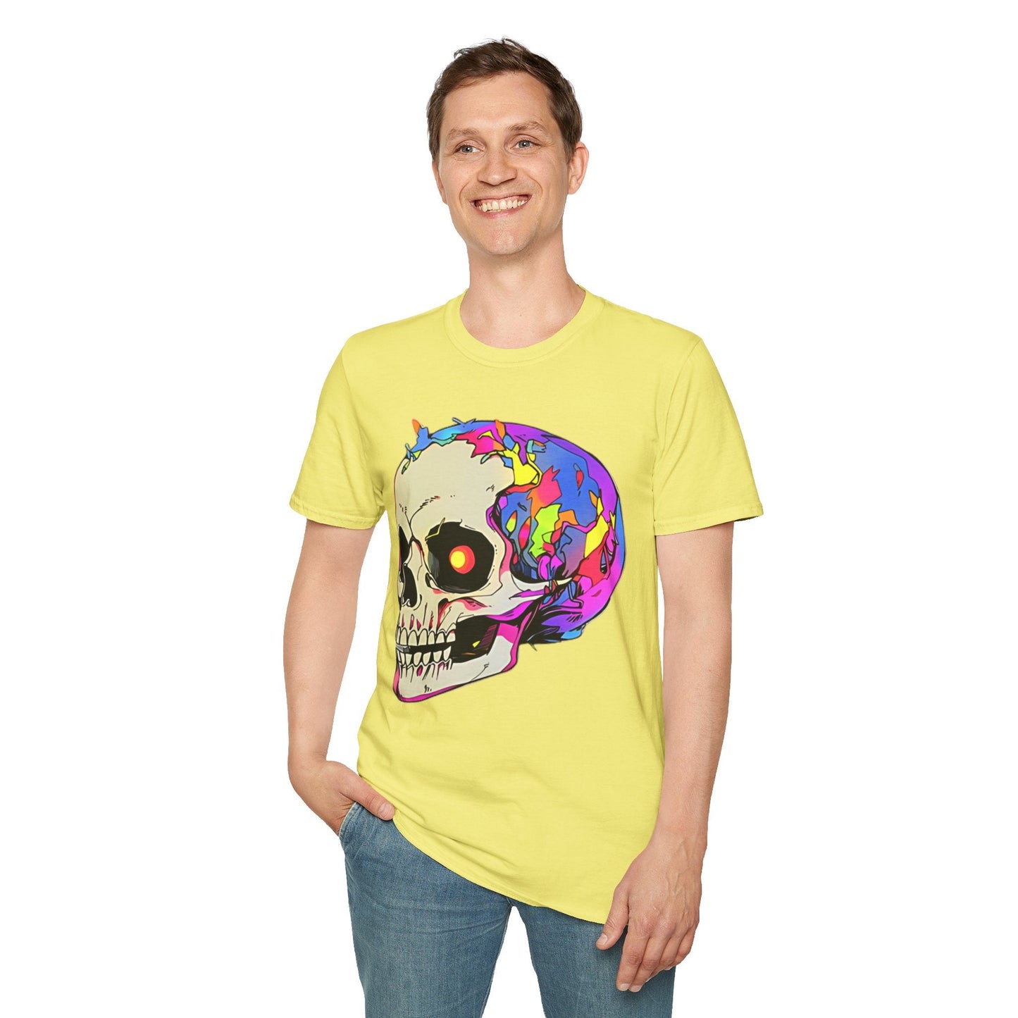 Skull Tee Shirt Unisex Skeleton Shirt Gildan Softstyle 64000 Short Sleeve Graphic Design